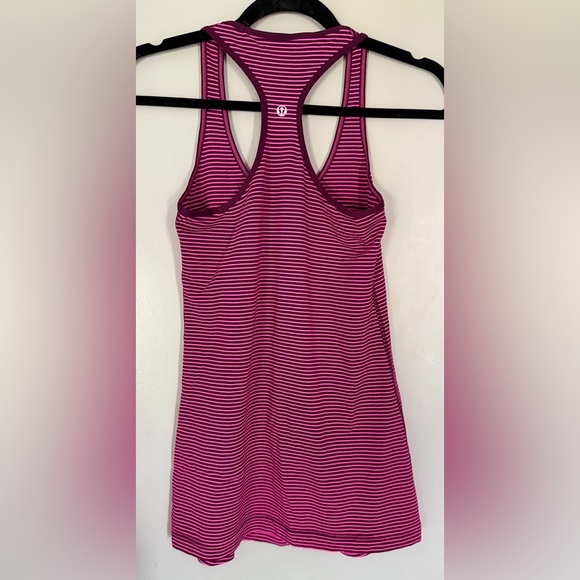 Lululemon Cool Racerback Tank Top - Hyper Striped Raspberry Glow Pink Plum - Picture 4 of 5